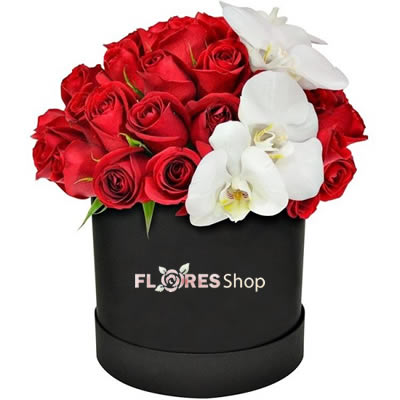 Rosas e Orquídeas - Flowers Box Premium